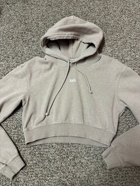 Kith Cropped Hoodie Sweater in Taupe/Beige size medium